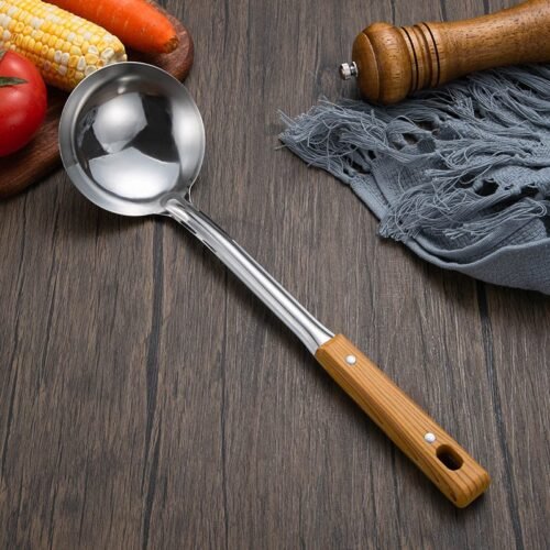 Wood-Grain Handle Stainless Steel Spatula