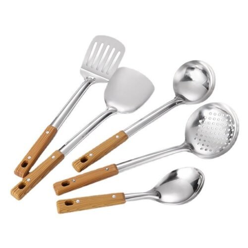 Wood-Grain Handle Stainless Steel Spatula